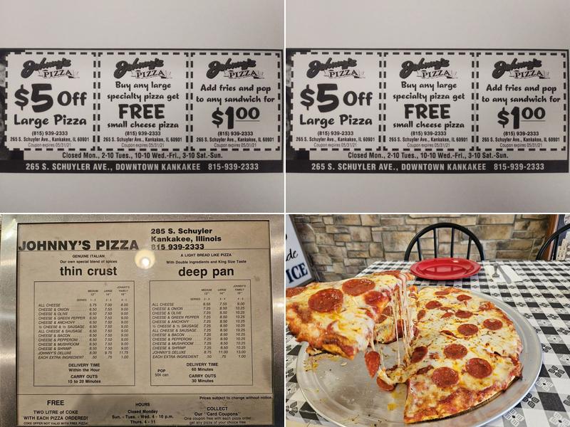 Johnny's Pizza Menu