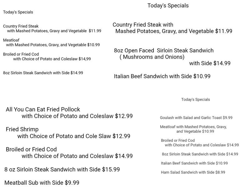 Main Street Diner And Pizzeria Menu