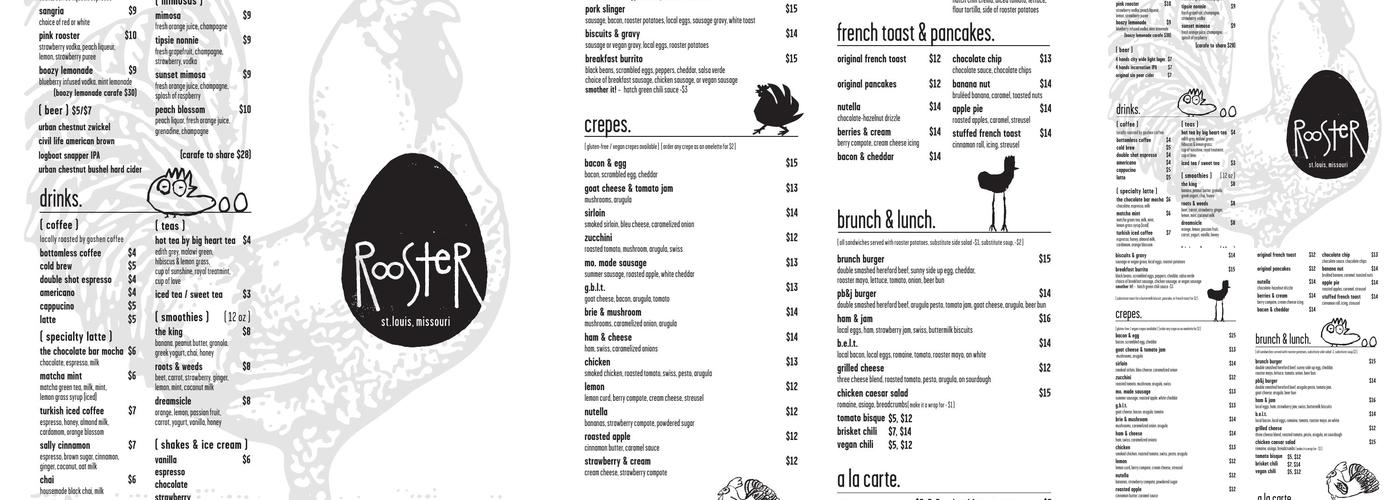 Rooster Menu