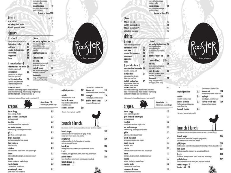 Rooster Menu