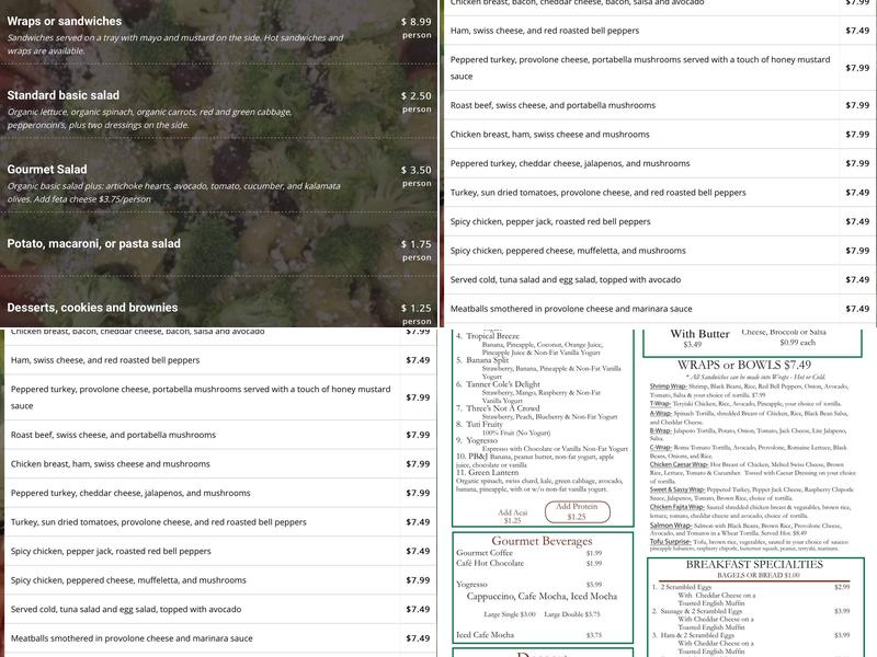 Johnny's Rutherford Cafe Menu