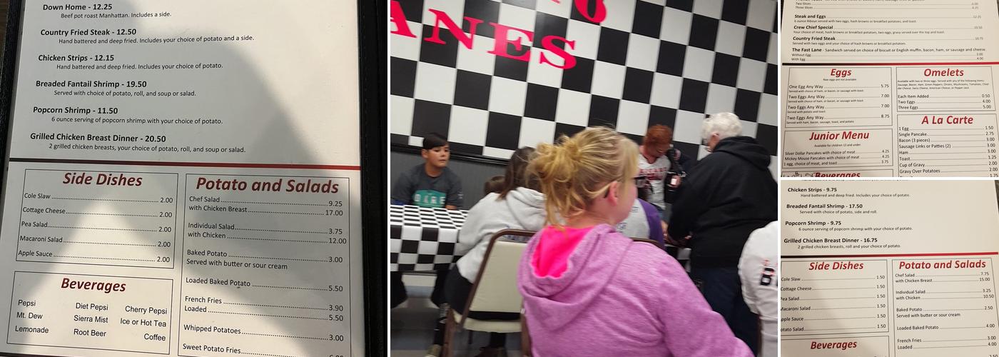 Fast Lanes & Pit Stop Restaurant Menu