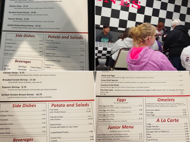 Fast Lanes & Pit Stop Restaurant Menu