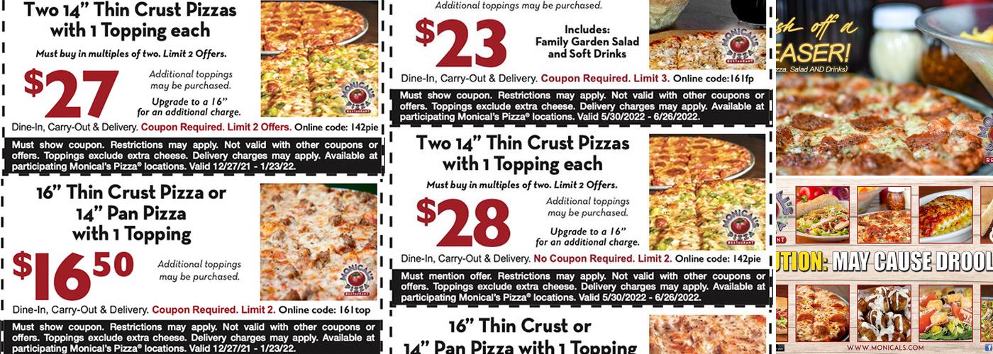 Monical's Pizza Menu