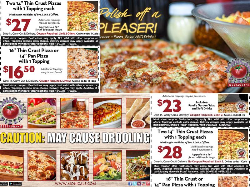 Monical's Pizza Menu