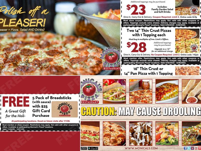 Monical's Pizza Menu