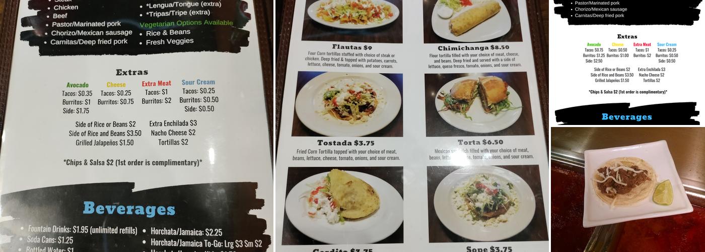 Martinez Tacos Menu