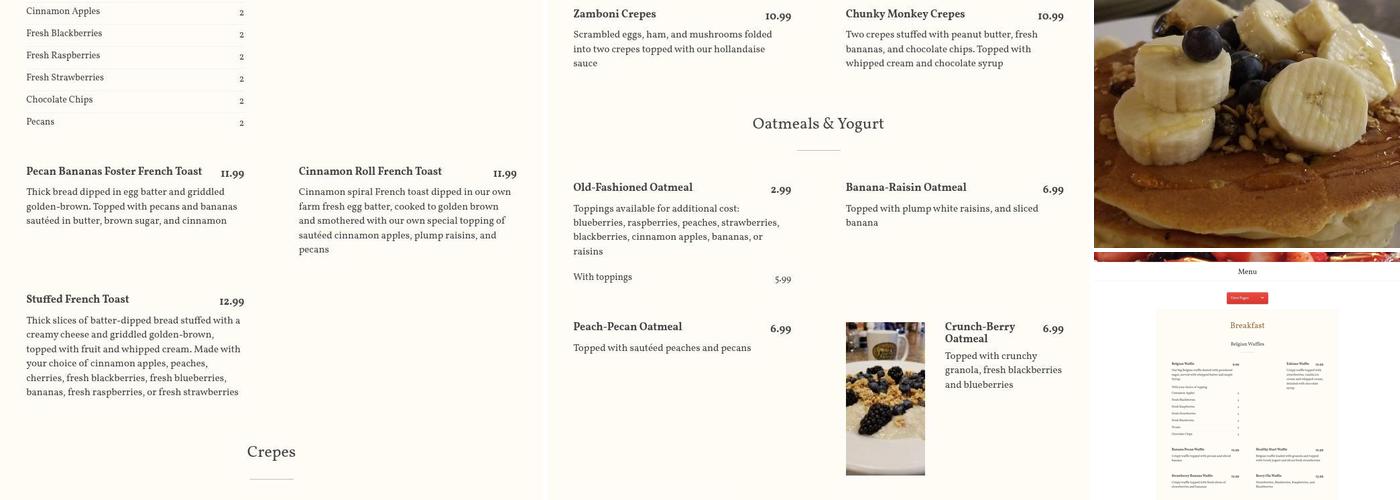 Yolks & Berries Menu