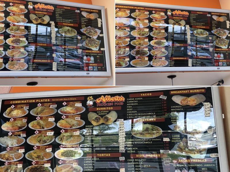 Alberto's Mexican Food Menu