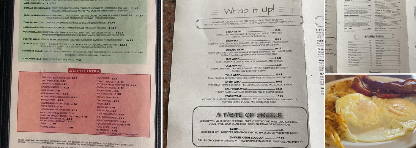 Main Street Cafe Menu