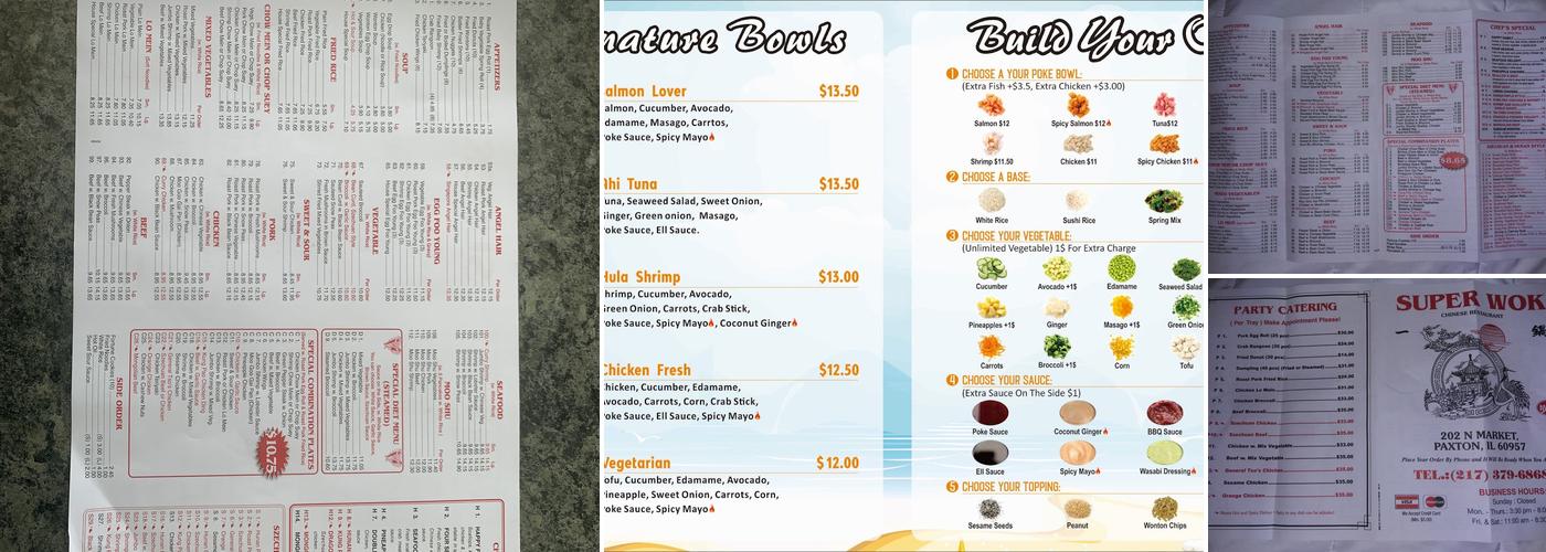 Super Wok Menu