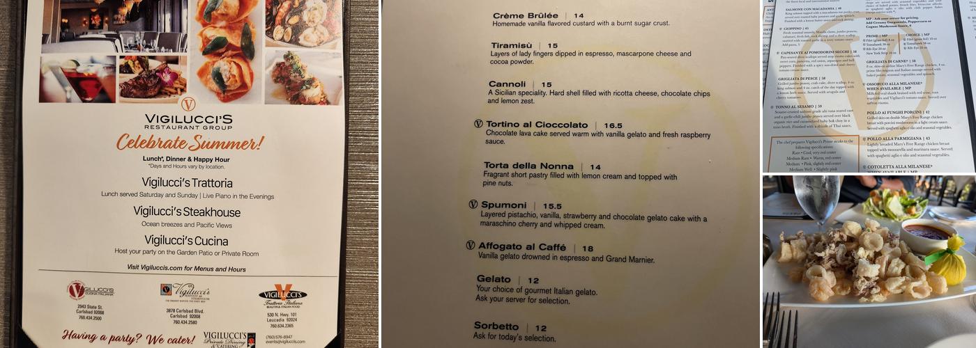 Vigilucci's Seafood & Steakhouse Menu