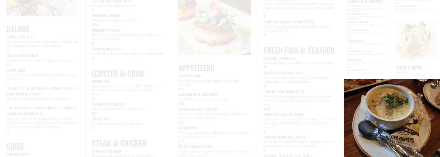 Bluewater Grill Menu