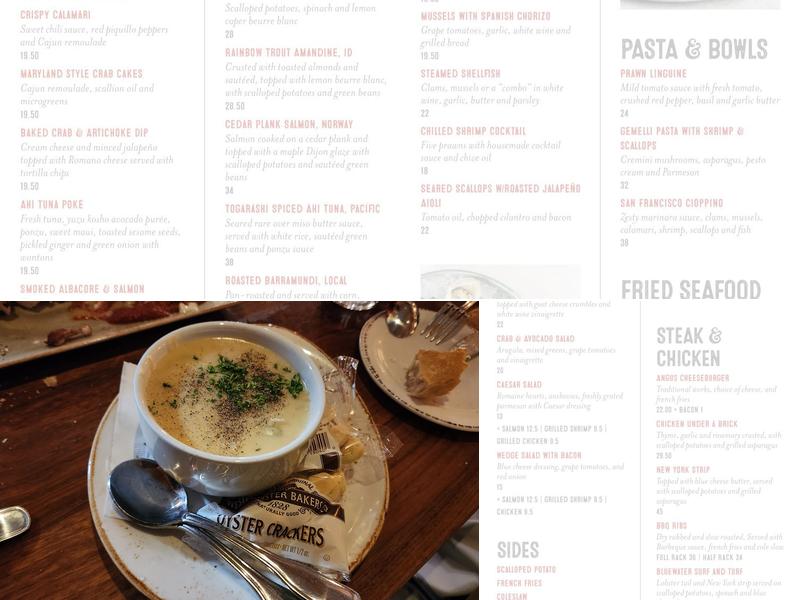 Bluewater Grill Menu