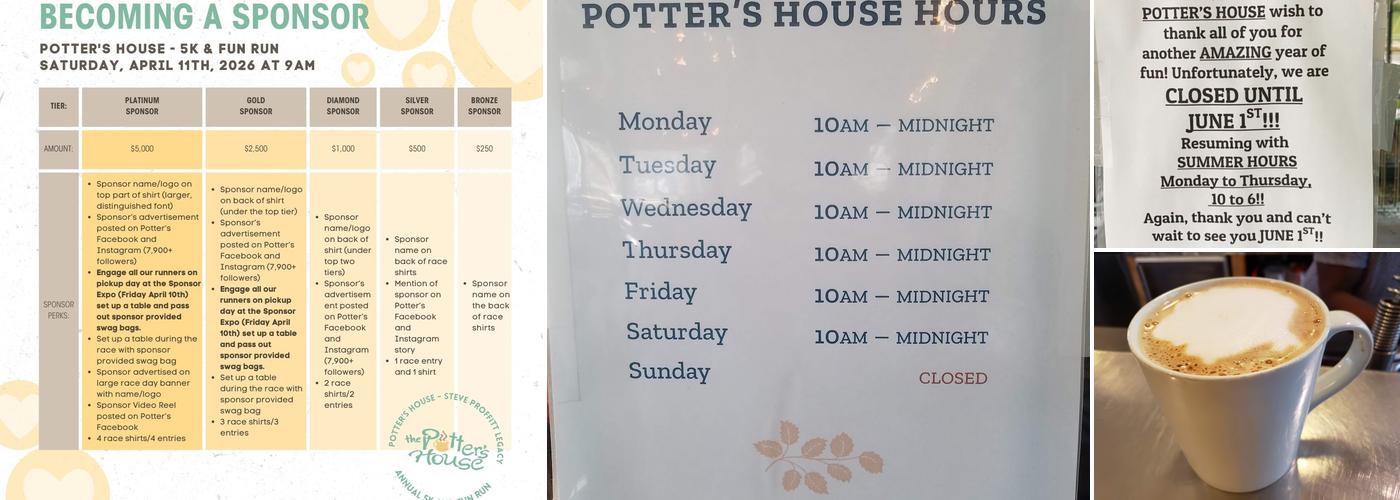 The Potter's House Menu
