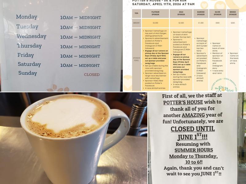 The Potter's House Menu