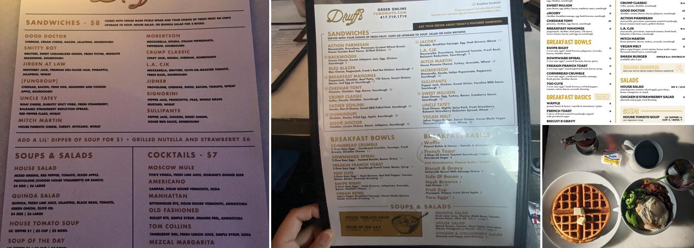Druff's Menu