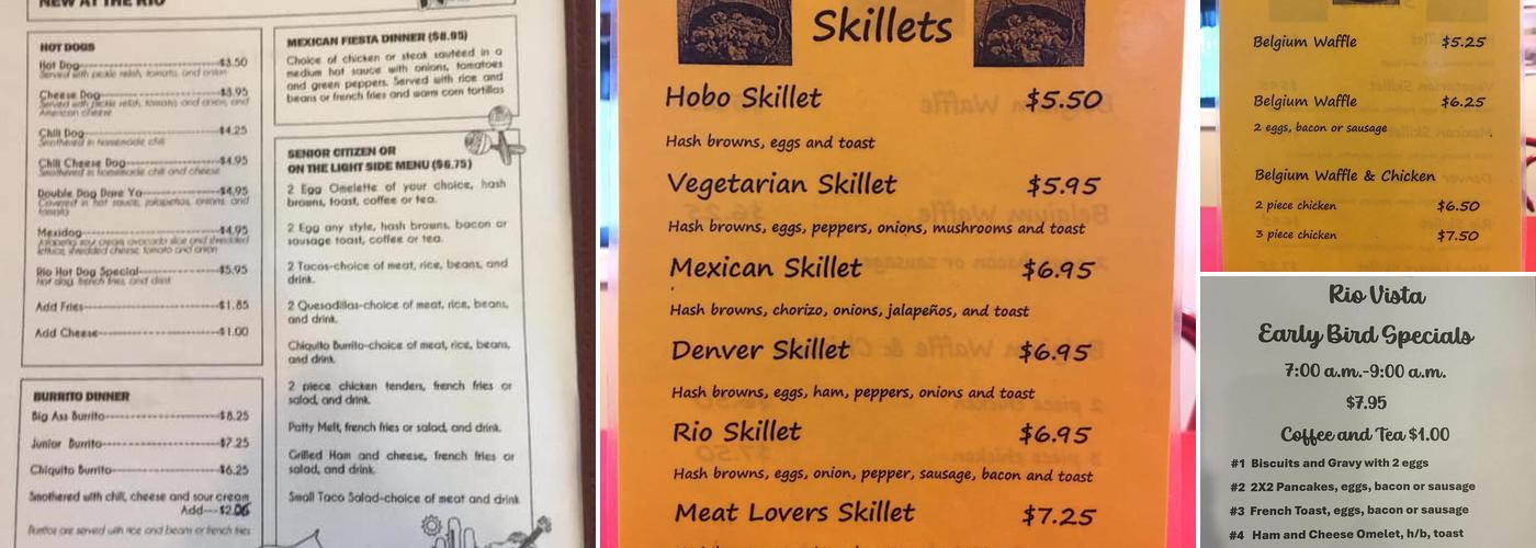 Rio Vista Grill Menu