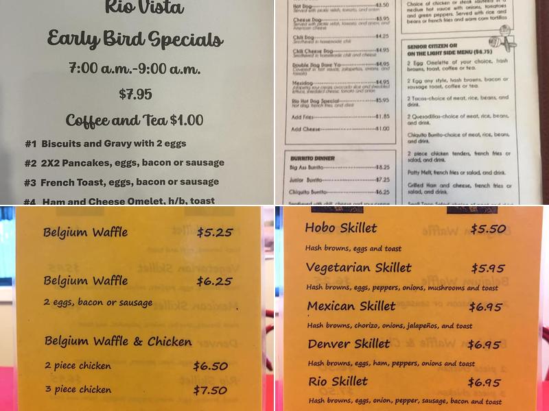Rio Vista Grill Menu