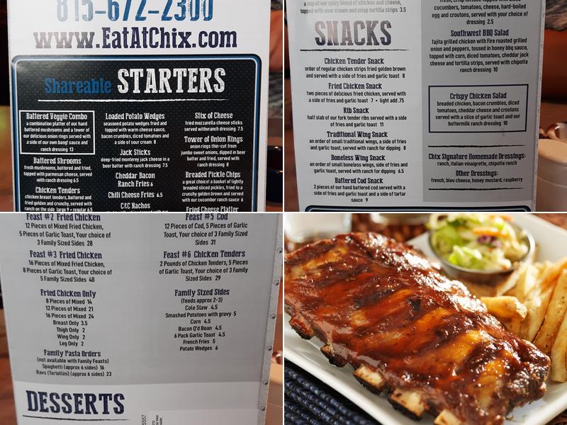 Chix Restaurant Menu