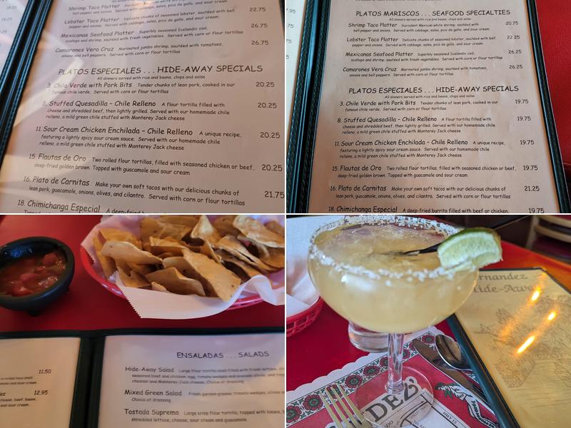 Hernandez Hideaway Restaurant Menu