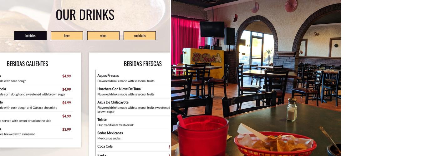 El Tejate Restaurant Menu