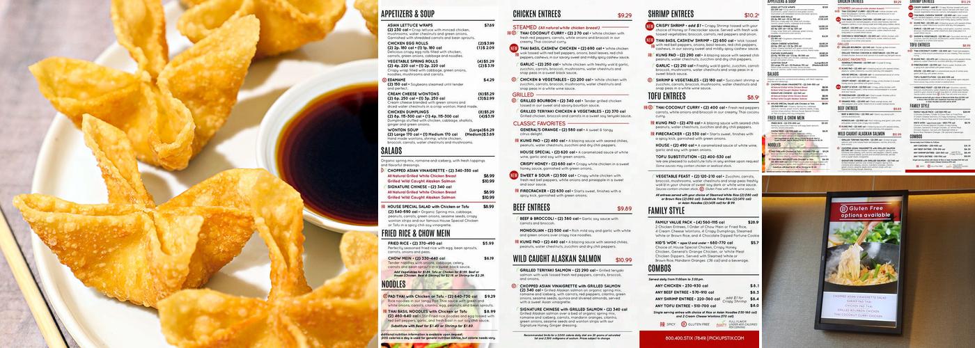 Pick Up Stix Fresh Asian Flavors Menu