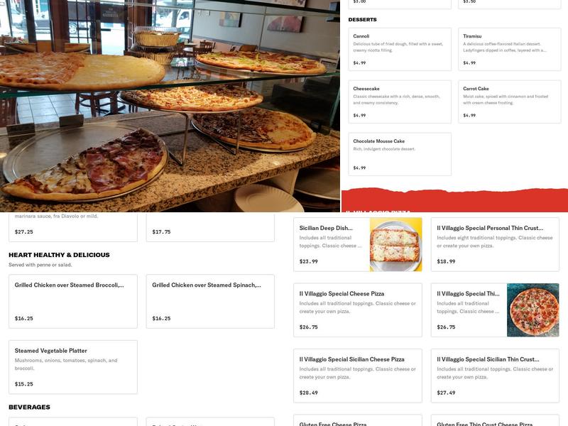 Il Villaggio Pizza Menu