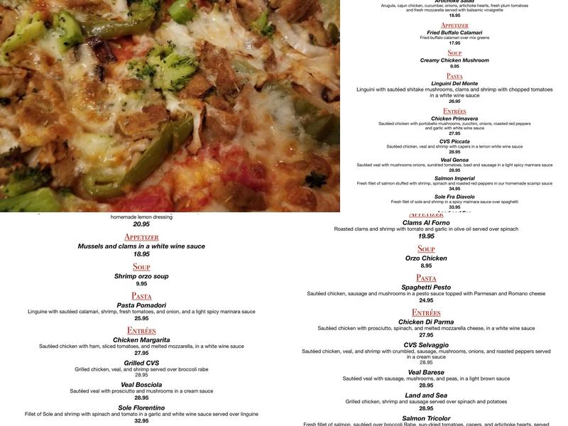 Sonny & Tony's Pizza & Italian Restaurant Menu