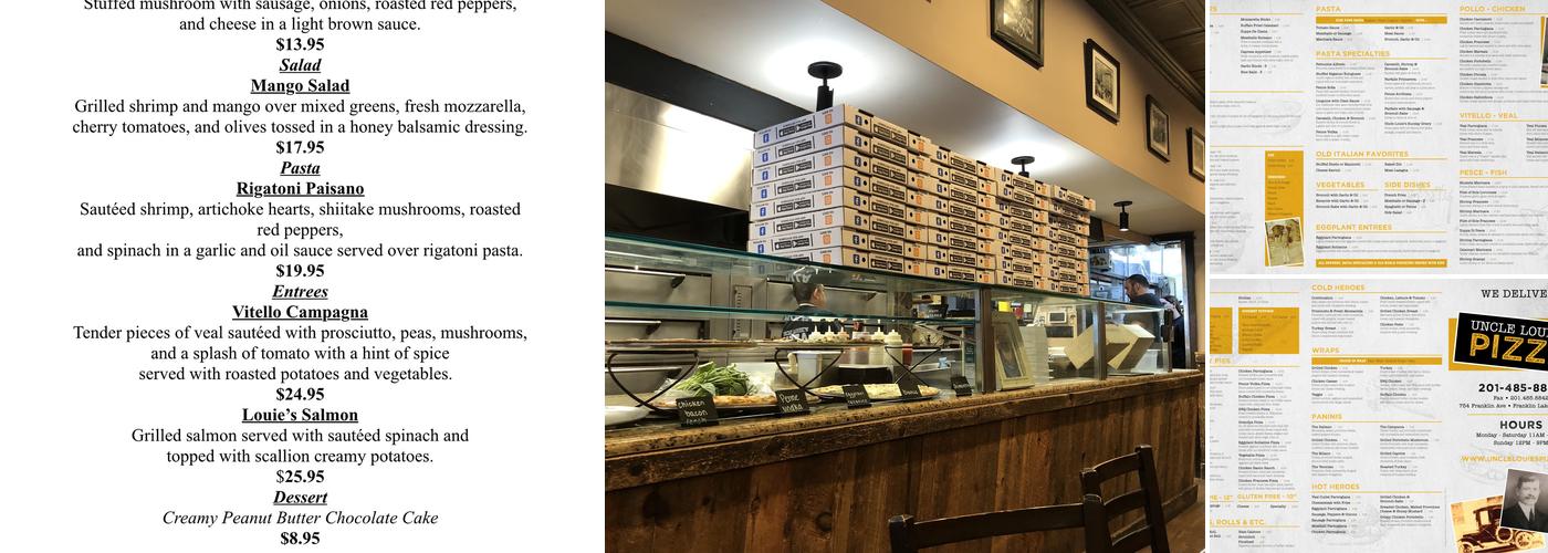 Uncle Louie's Pizza Menu