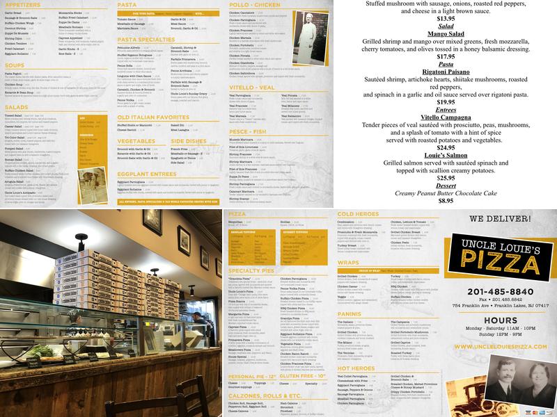 Uncle Louie's Pizza Menu