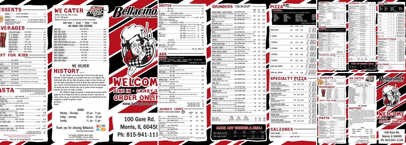 Bellacino's Pizza & Grinders Menu
