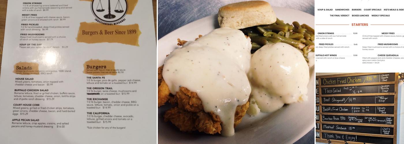 The Court House Exchange Menu