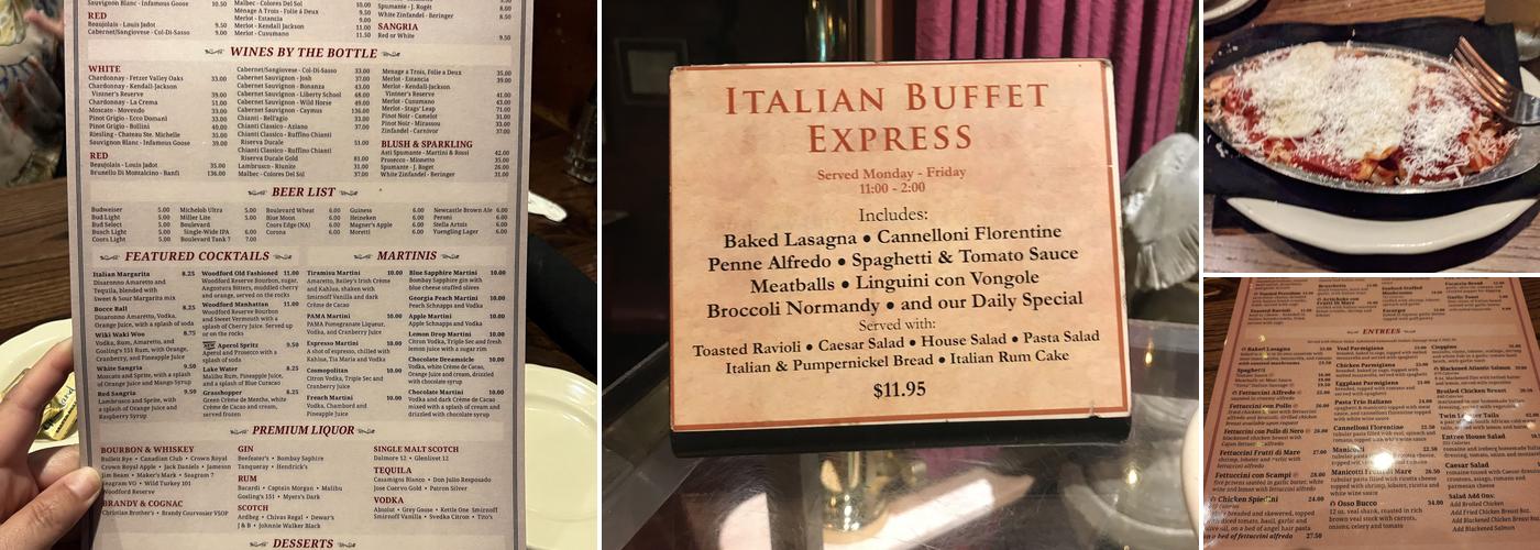 V's Italiano Ristorante Menu