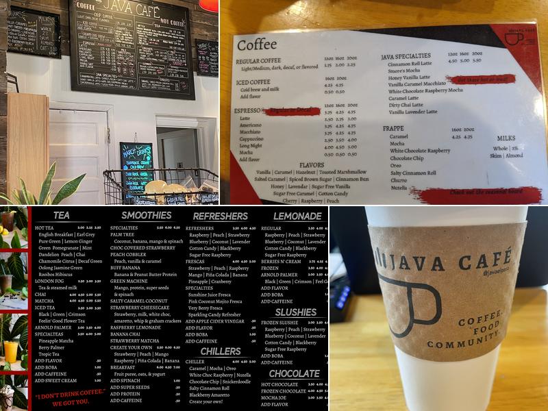 Java Café Menu