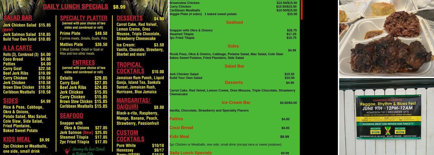 Sankofa Cafe & Bar Menu