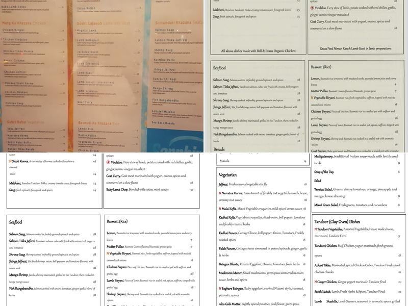 Sapphire Cuisines of India Menu