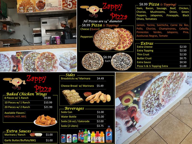 Zappy Pizza Menu