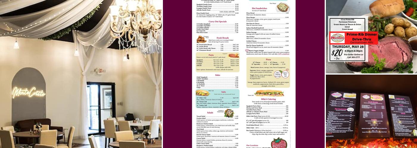 Michael's Italian Feast Menu