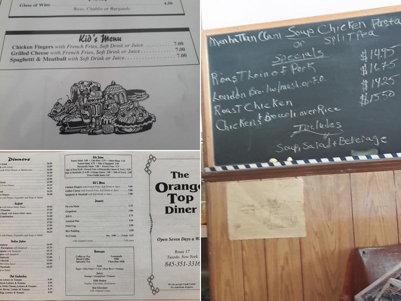 Orange Top Diner Menu