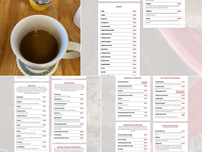 Harbor House Cafe Menu