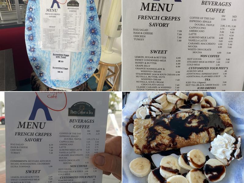 Elena's French Crepes Cafe & Peet's Coffee Menu