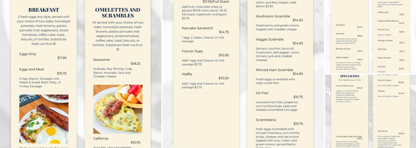 Beach Break Cafe Menu