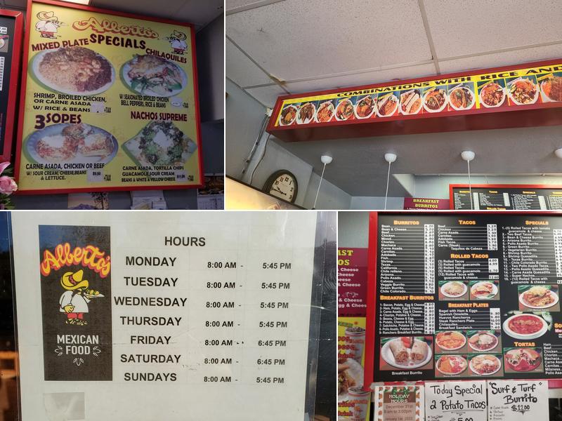 Alberto's Mexican Food Menu