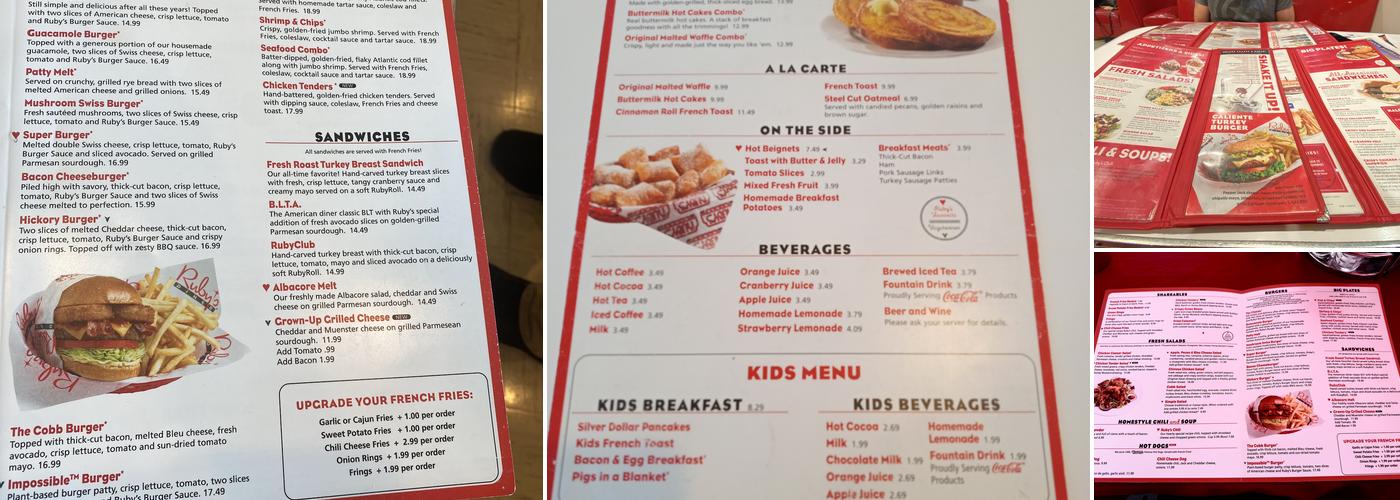 Ruby's Diner Menu