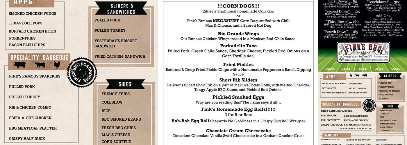 Fink's Menu