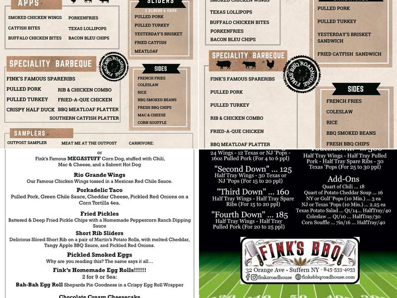 Fink's Menu