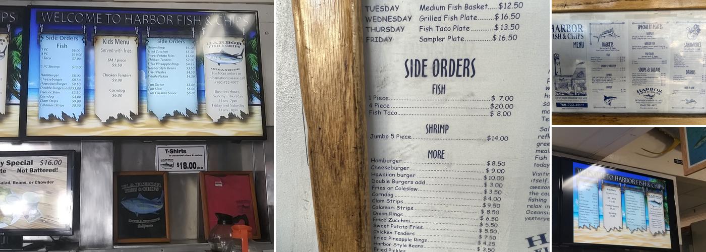 Harbor Fish & Chips Menu