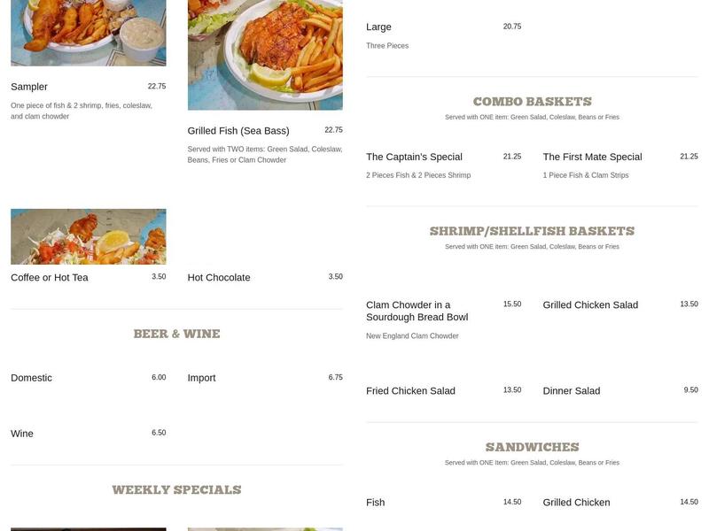 Harbor Fish & Chips Menu