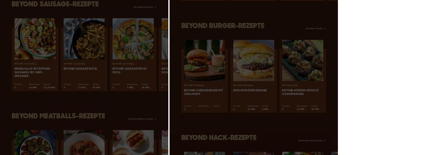 Beyond Meat Menu